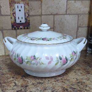 Floral Porcelain Tureen with Lid